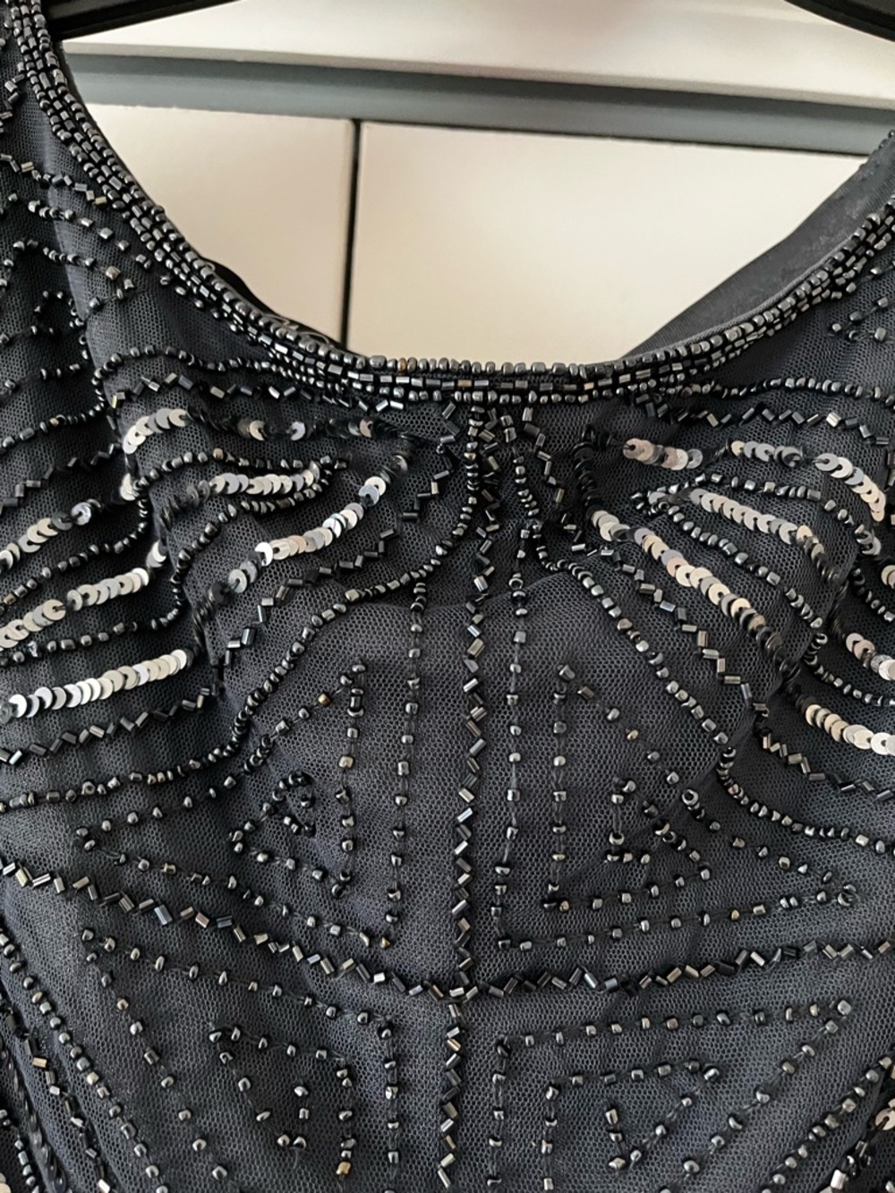 Gray Beaded Cocktail Dress - Elegant Evening Sheath